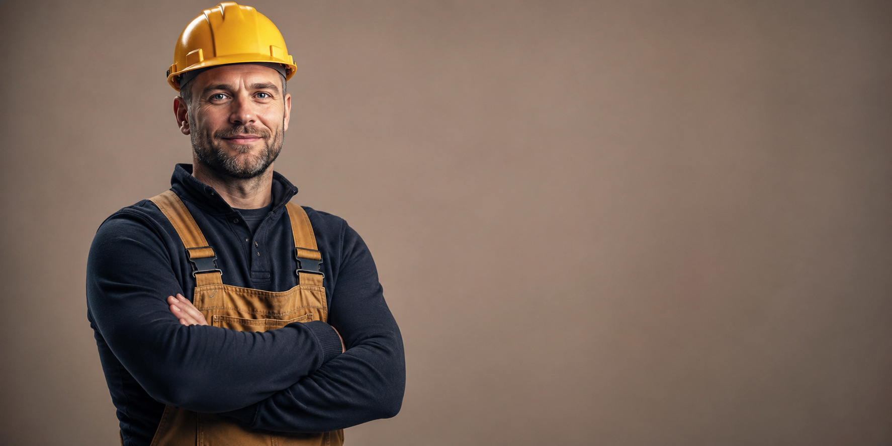 Tradesperson in workwear on a job site